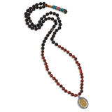 Tree of Life Red Dragon Wood Mala Necklace