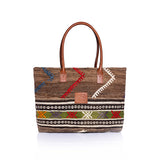 Fresco Kilim Weekender Bag with Leather Straps