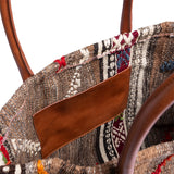 Fresco Kilim Weekender Bag with Leather Straps