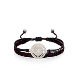 “Cross” Silver Cord Bracelet
