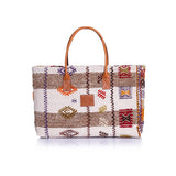 Fresco Kilim Weekender Bag with Leather Straps
