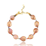 Amorphous Pink Pearl Anklets