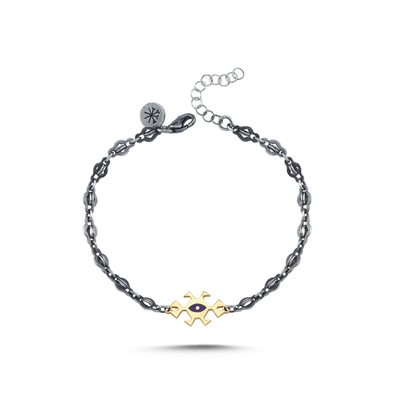 Color Blossom Bracelet, Yellow Gold, White Gold, Onyx, White